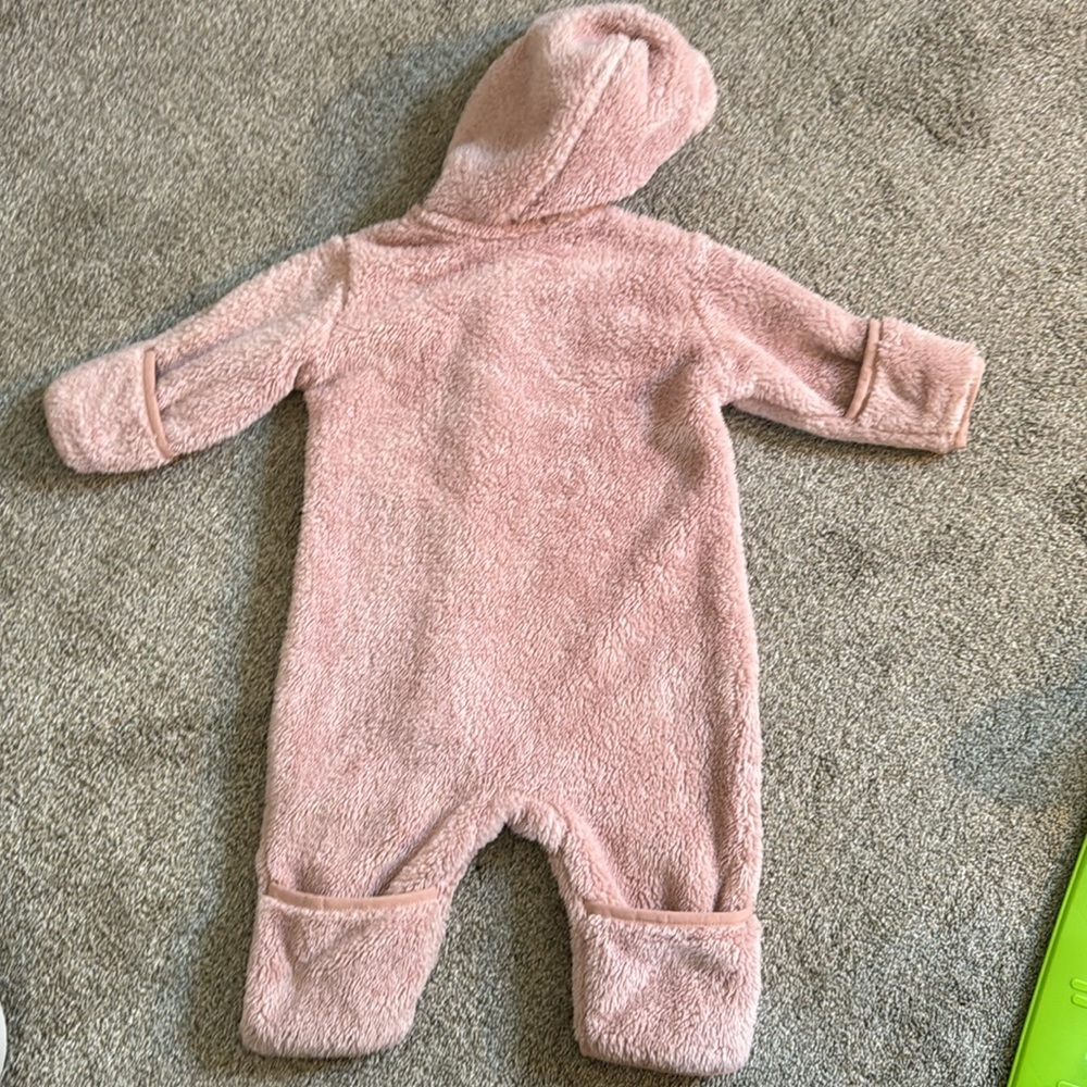 Hanna Andersson pink marshmallow baby zip fleece Sherpa onesie 3 - 6 mos - Picture 10 of 12